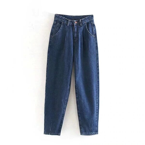 High Waist Loose Pockets Boyfriend Pants - Image 3