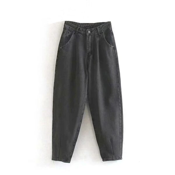 High Waist Loose Pockets Boyfriend Pants - Image 5