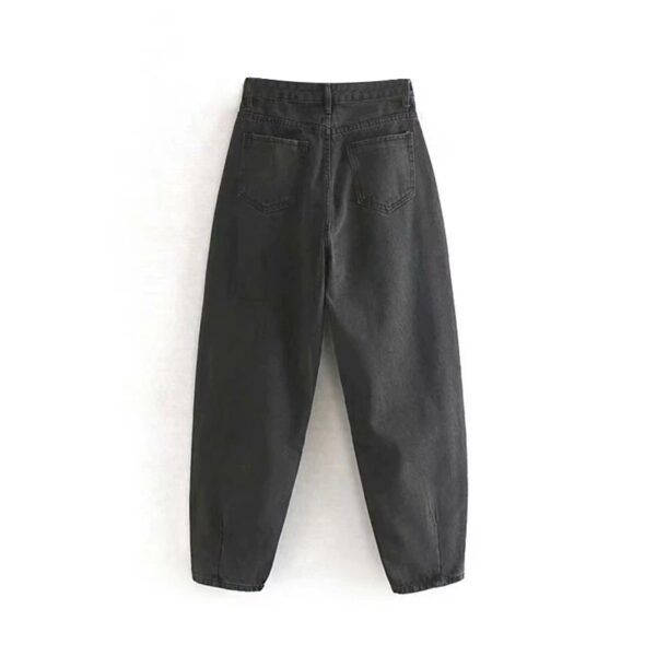 High Waist Loose Pockets Boyfriend Pants - Image 6