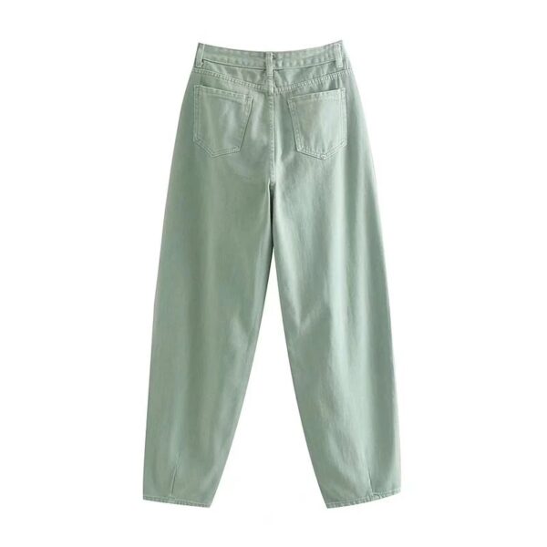 High Waist Loose Pockets Boyfriend Pants - Image 14