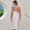Lace Sexy Spaghetti Strap Celebrity Runway Party Club Midi Dress - Image 6
