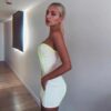 Casual Strapless Striped Runway Party Bodycon Mini Dress - Image 3