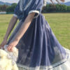 Sweet Sailor Style Short Sleeve Lolita One Piece Dresses - Image 4