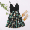 Backless V Neck High Waist Cami Boho Short Dresses