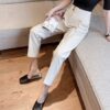 Casual Solid High Waist Harem Pants Flat Pants - Image 2