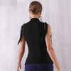 Deep V Neck Front Zipper Tassels Sleeveless Slim Trench Coats - Image 6