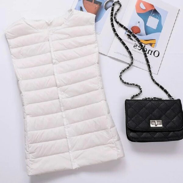 Duck Down Jacket V Collar Warm down sleeveless vest puffer - Image 4