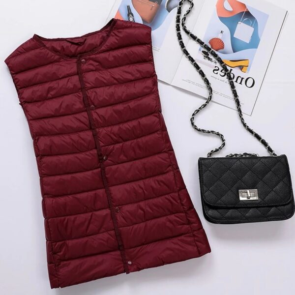 Duck Down Jacket V Collar Warm down sleeveless vest puffer - Image 6