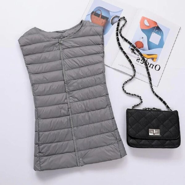 Duck Down Jacket V Collar Warm down sleeveless vest puffer - Image 9