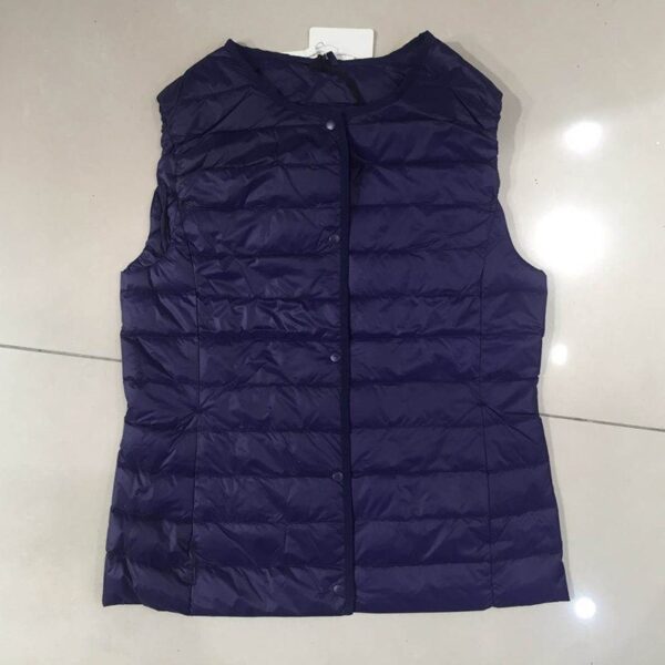 Duck Down Jacket V Collar Warm down sleeveless vest puffer - Image 2