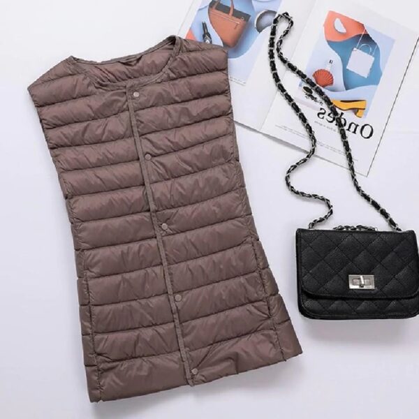 Duck Down Jacket V Collar Warm down sleeveless vest puffer - Image 3