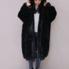 Faux Fur Hooded Long Sleeve Maxi Coat - Image 2