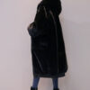 Faux Fur Hooded Long Sleeve Maxi Coat - Image 5