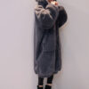 Faux Fur Hooded Long Sleeve Maxi Coat - Image 7