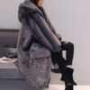 Faux Fur Hooded Long Sleeve Maxi Coat - Image 8