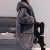 Faux Fur Hooded Long Sleeve Maxi Coat - Image 9