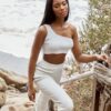 One Shoulder Sleeveless Club Bandage Two Pieces Set