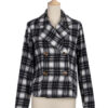 Plaid Turndown Collar Long Sleeve Double Breasted Tweed Jackets - Image 5