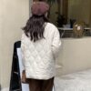Solid O Neck Single Breasted Parkas Jacket - Image 6
