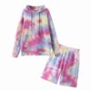Batwing Sleeve Hooded Hoodies + Elastic Waist Half Pants