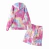 Batwing Sleeve Hooded Hoodies + Elastic Waist Half Pants - Image 2