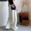 Casual Corduroy High Waist Loose Straight Wide  Leg Pants - Image 7