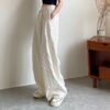 Casual Corduroy High Waist Loose Straight Wide  Leg Pants - Image 8