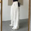 Casual Corduroy High Waist Loose Straight Wide  Leg Pants - Image 9