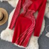 Fashion Long Sleeve Slim Short Street Wear Sweater Dress - Image 5