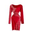 Fashion Long Sleeve Slim Short Street Wear Sweater Dress - Image 6