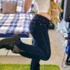 Leopard Patchwork Skinny Casual Pocket Denim Jeans - Image 6