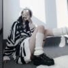 New Retro Zebra Pattern Lazy Wind Loose Sweater - Image 5