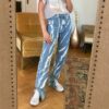 Printed Split Straigh Leg Vintage Denim Skinny Jeans