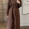 Solid Long Trench Batwing Long Sleeve Straight Coat - Image 6