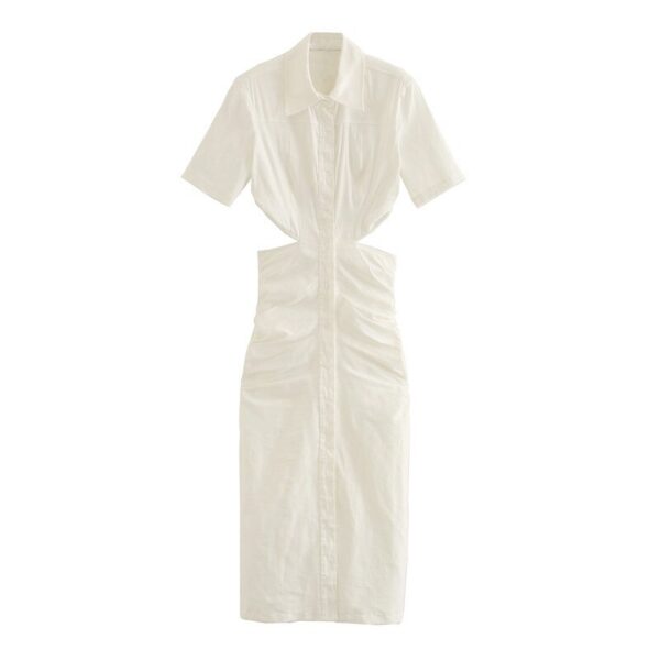 Stylish Long Pleated Party Dress - Image 3