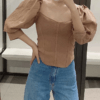 Stylish Patchwork Knitted Blouse