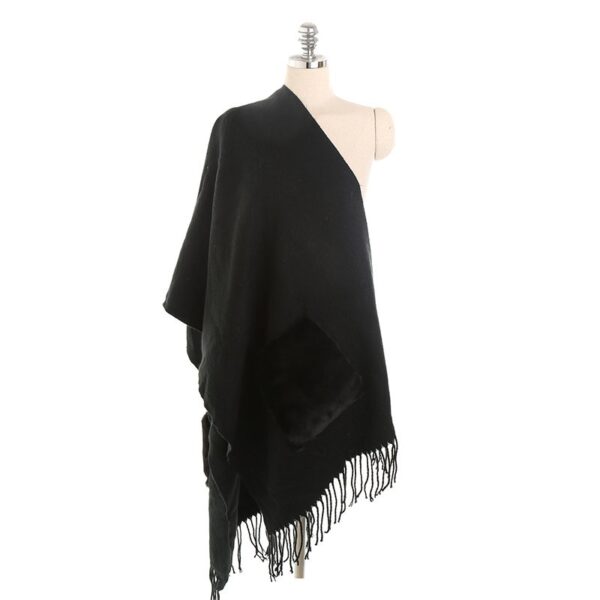 Acrylic Solid Tassel With Pocket Outdoor Casual Windproof Neck Warmer Scarf - Image 10