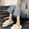 Artificial Short Plush Knitting Wool Upper Open Toe Indoor Slippers - Image 2