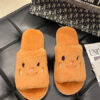 Artificial Short Plush Knitting Wool Upper Open Toe Indoor Slippers - Image 4
