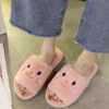 Artificial Short Plush Knitting Wool Upper Open Toe Indoor Slippers