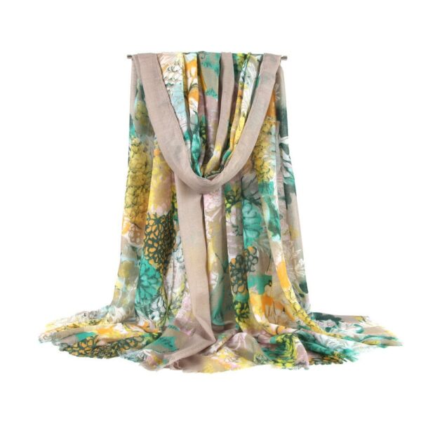 Casual Thin Print Multicolor Long Shawl - Image 4