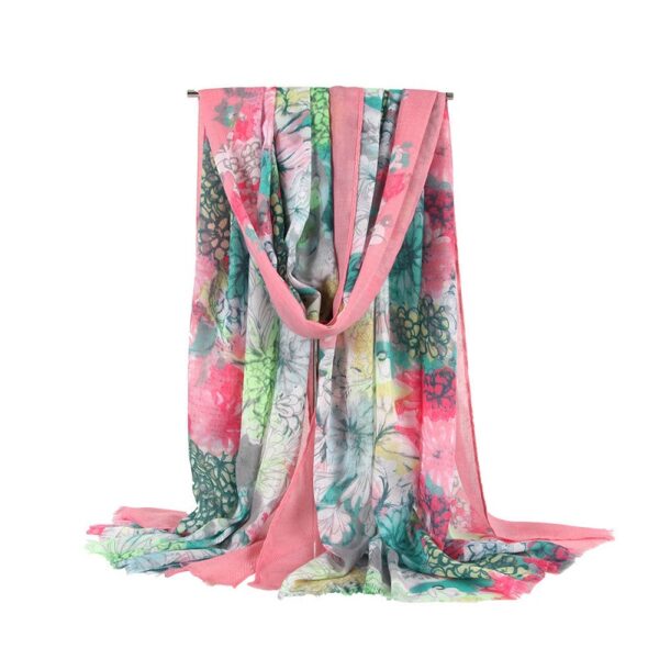 Casual Thin Print Multicolor Long Shawl - Image 5