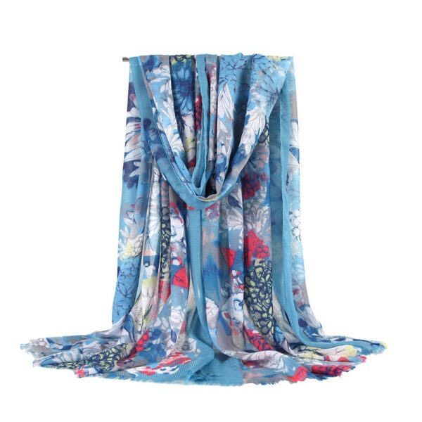 Casual Thin Print Multicolor Long Shawl - Image 6