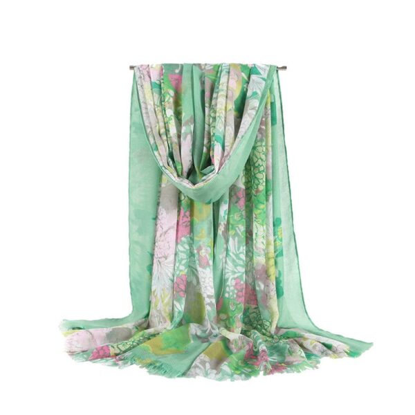 Casual Thin Print Multicolor Long Shawl - Image 7