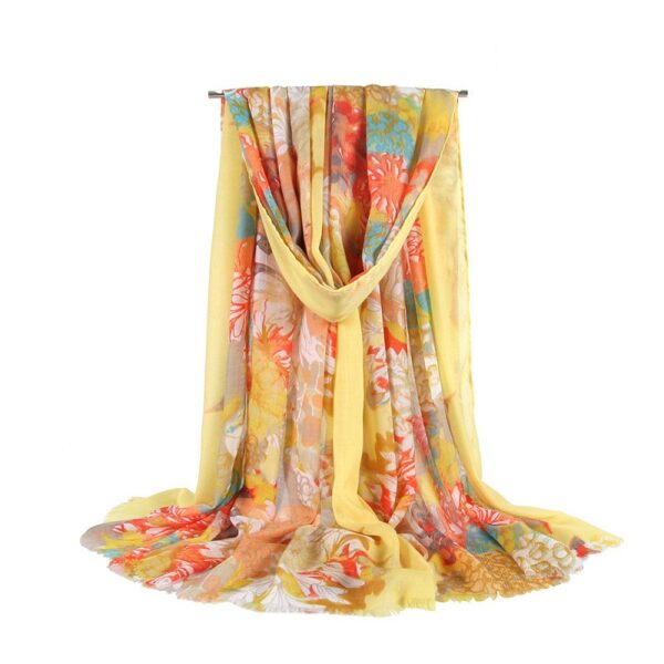 Casual Thin Print Multicolor Long Shawl - Image 8