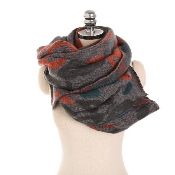 Ethnic Style Leopard Woolen Blending Warm Breathable Sunscreen Scarf - Image 8