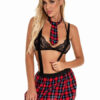 Lace T Back Tie Top Mini Skirt 4 Piece Set Sexy Costume Lingerie - Image 5