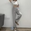 New Fashion Letter Printing Solid Color Loose Lace-Up Pants - Image 4