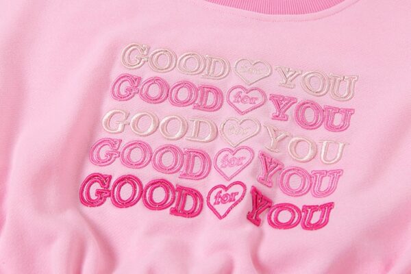 New Letters Embroidery Drawstring O Neck Sweatshirt - Image 11