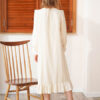 Nightdress Pajamas Pastel Bows Jewel Neck Long Sleeves Cotton Sleepwear - Image 2